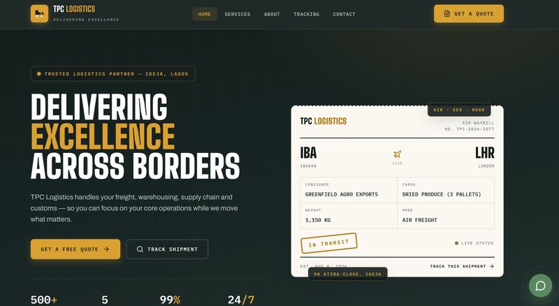 TPC Logistics. A logistics landing page built to turn inquiries into WhatsApp leads